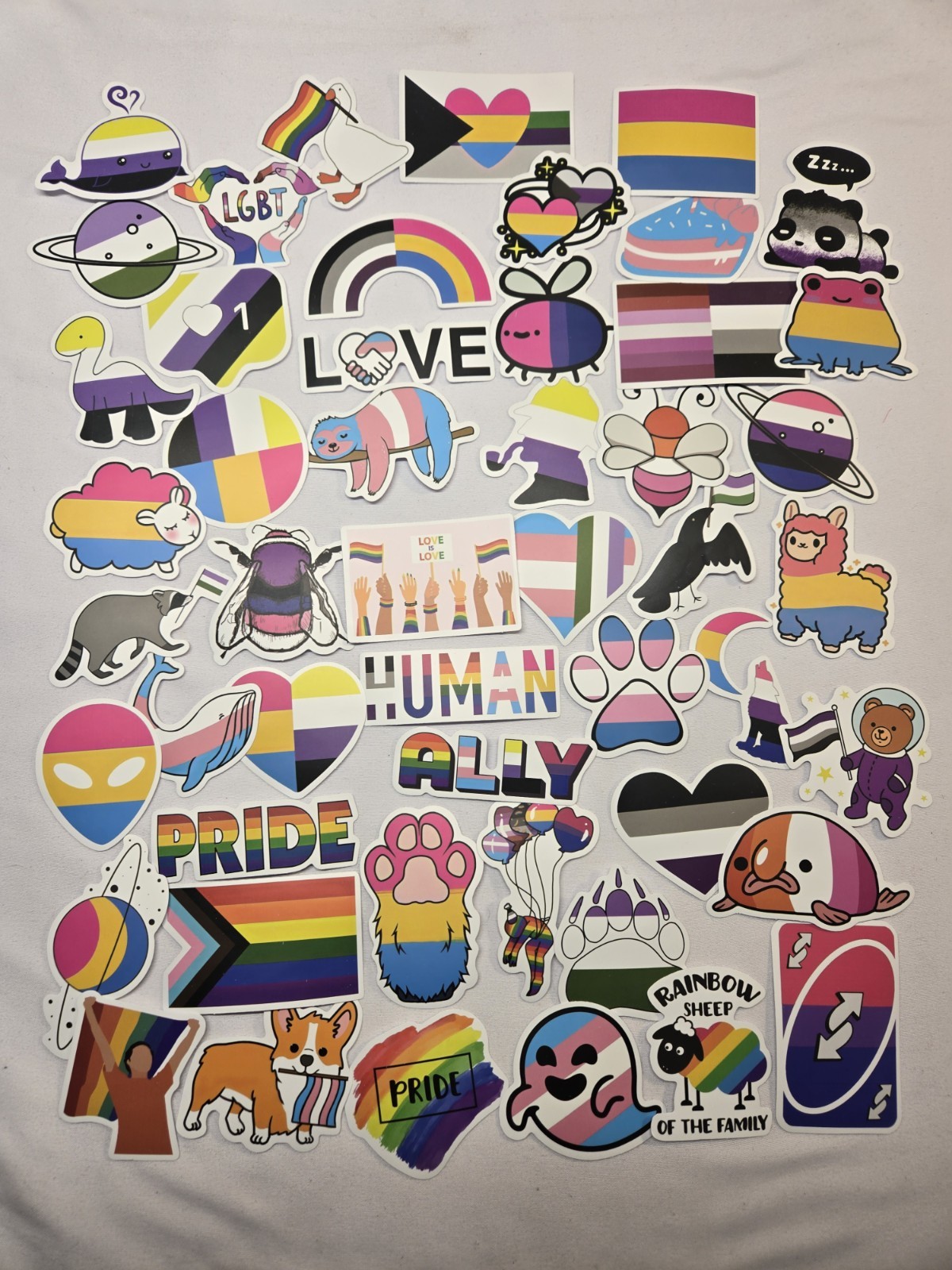 50 PCS Gay Pride Stickers LGBTQ+ Pride Month Decals Laptop Car Decoration