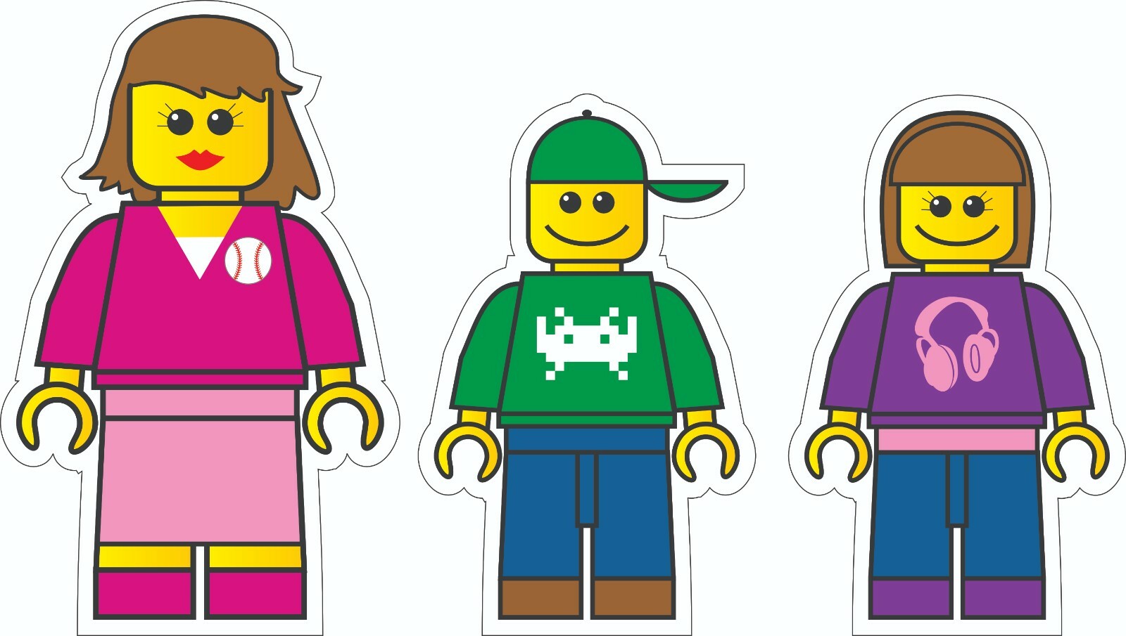 Lego Inspired Brick Mini Figure Family Caricature Vinyl Decal Sticker Car Laptop