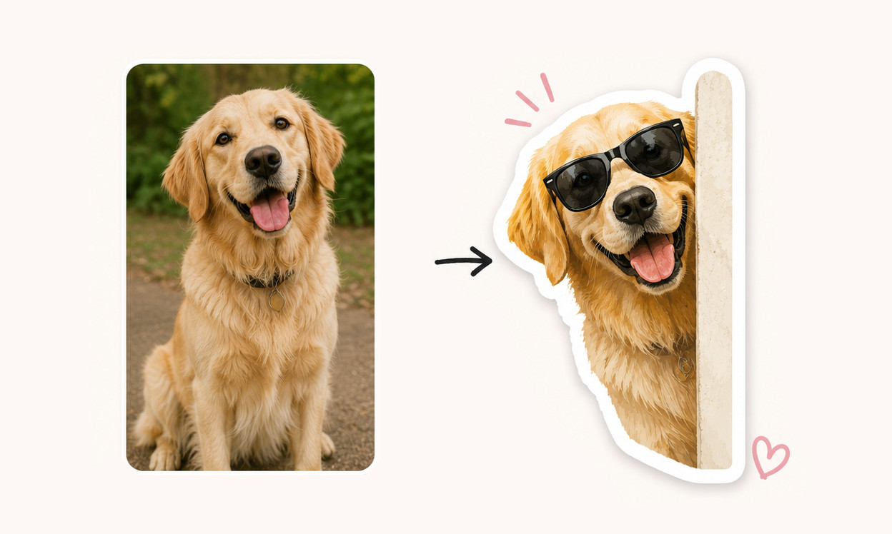 Custom AI Pet Sticker from Your Photo – Personalized Dog, Cat & Animal Decals