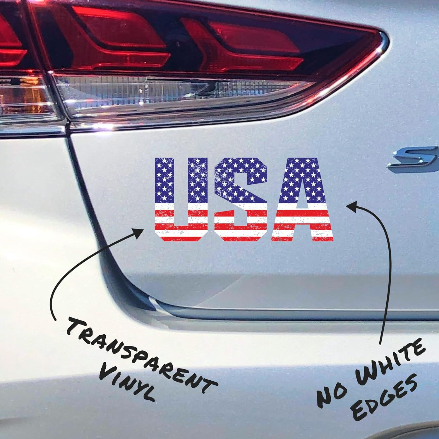 American Flag Decal 5.75X2.7 Inches – Made in the USA – Vinyl Lettering, Patriot