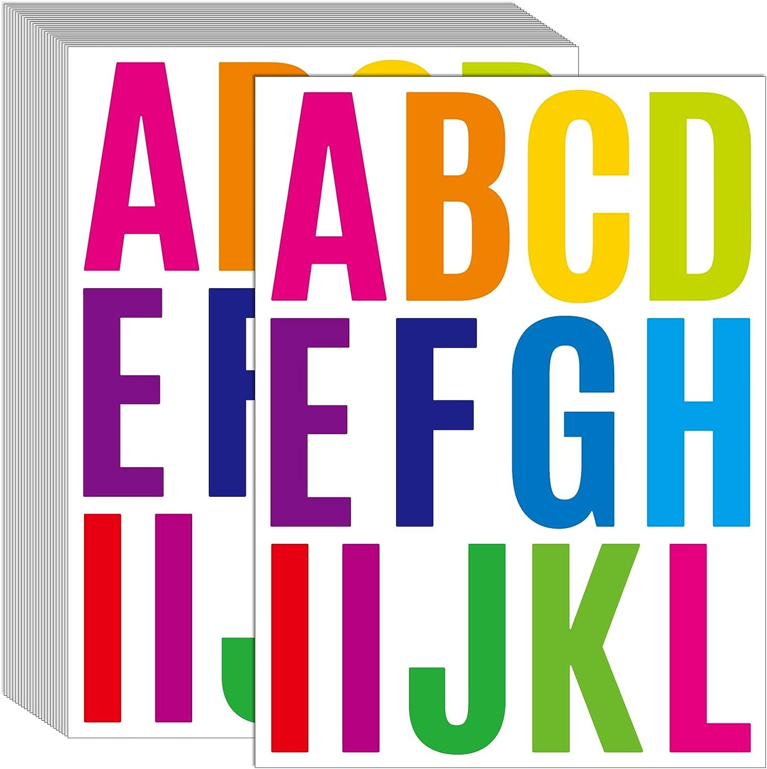 24 Sheets 2 Inch Self Adhesive Letters Stick on Vinyl Letters Capital Letter Sti