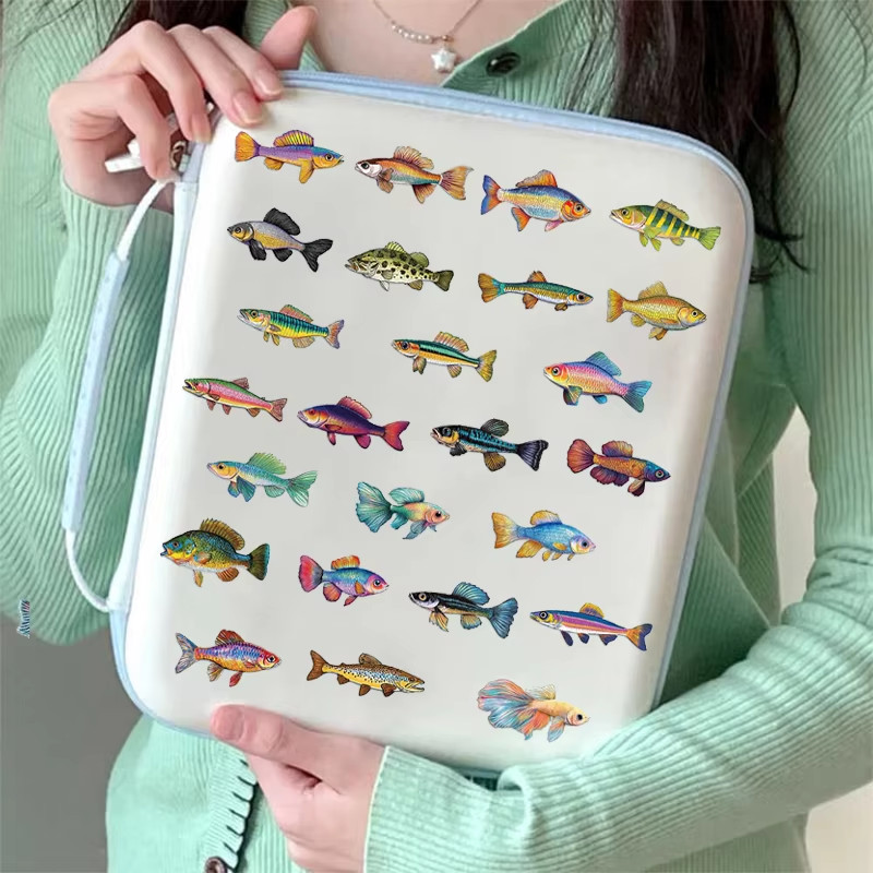 50-500PCS Fish Stickers Decals Waterproof DIY Laptop Phone Car Scrapbook Decor