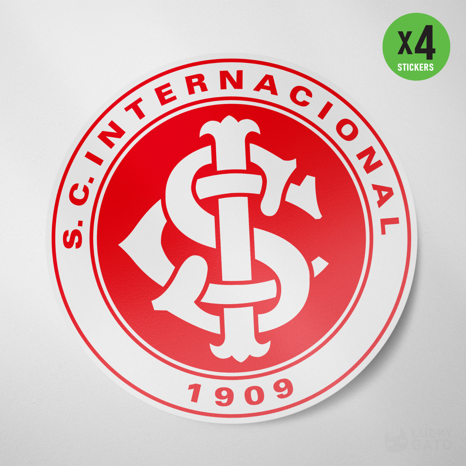 (4 Pack) Sport Club Internacional Brazil Vinyl Sticker Decal Calcomania Adesivo