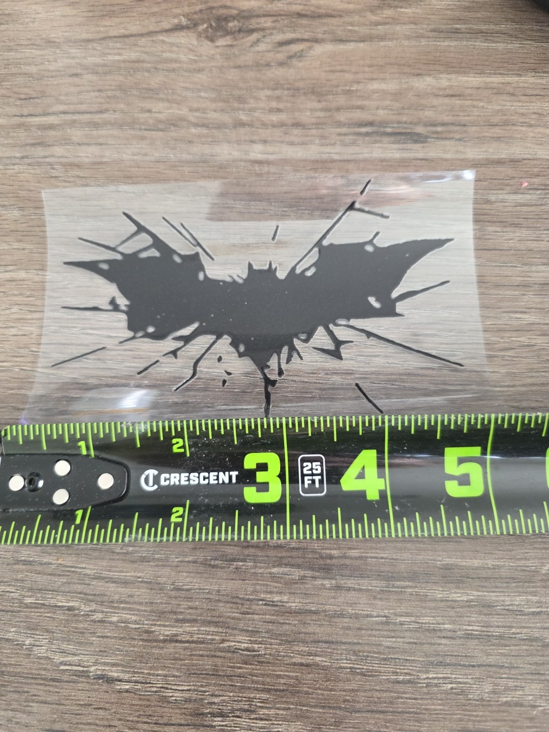 Batman Dark Knight Crashing Raised UVDTF Black Decal Made In The USA Waterproof