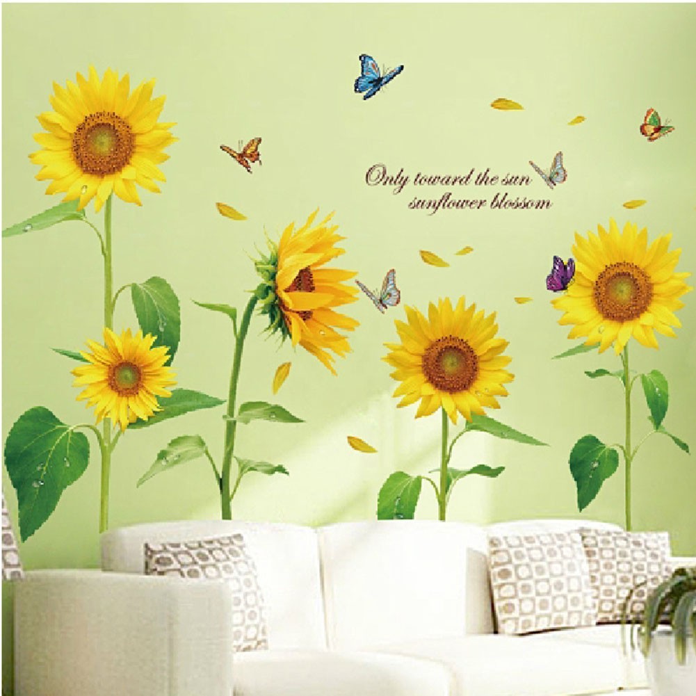 Sunflower Flower Wall Sticker Art Home Decal Mural Decoration 90cm x 60cm