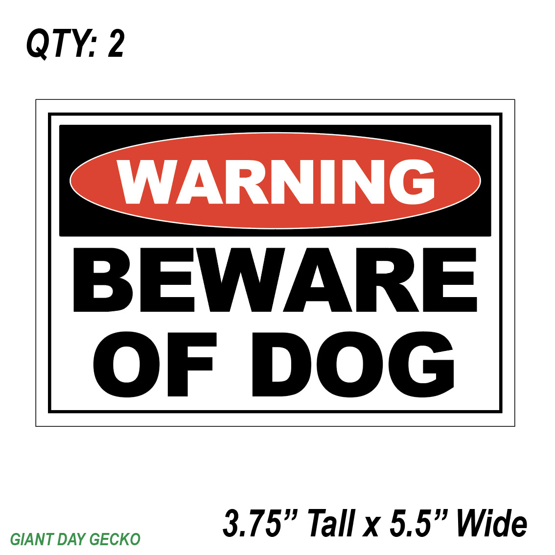 (2) TWO BEWARE OF DOG Decal Stickers Car WARNING K9 German Shepard Pero New