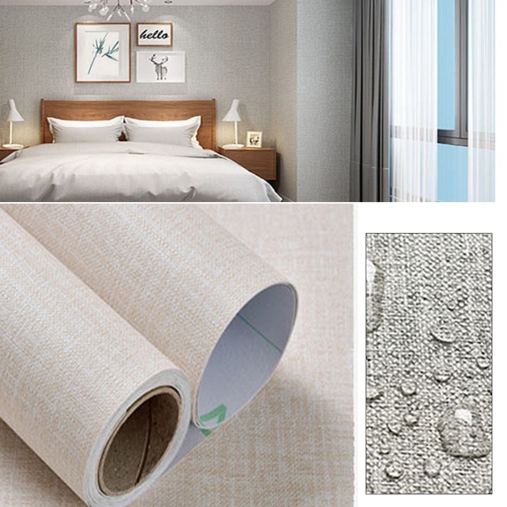 Effortless Decoration with Fade Resistant Pure Colour Linen Wall Decor Sticker