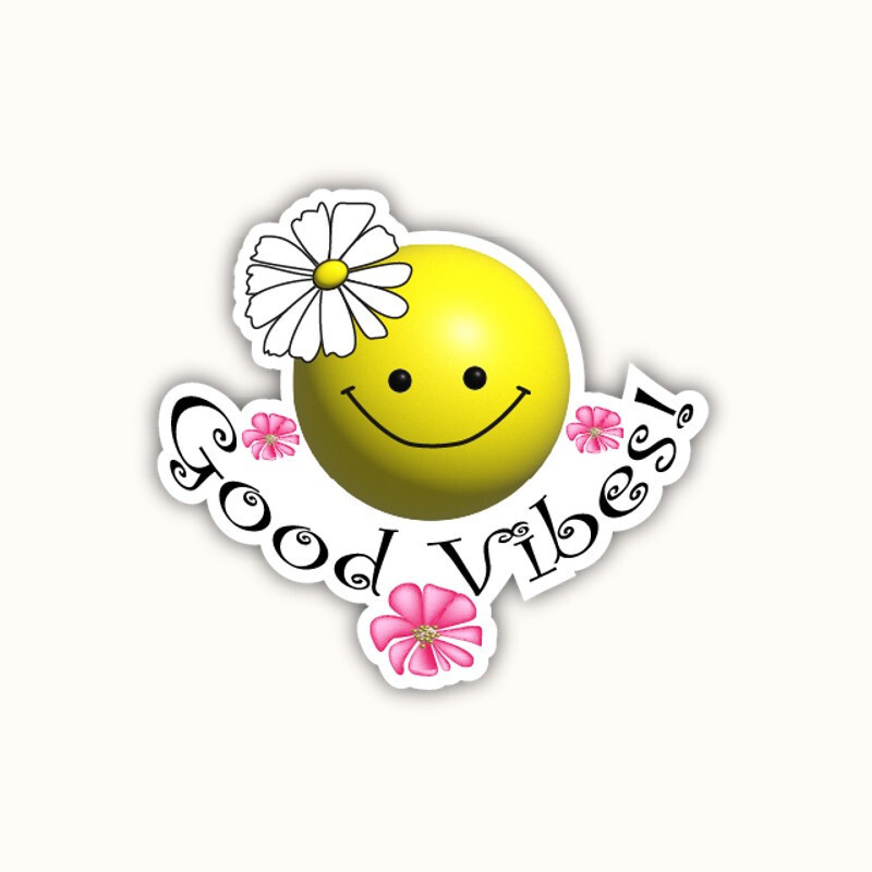 Cute Good Vibes Vinyl Stickers Waterproof Decal for Car Laptop Bottle Phone
