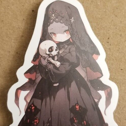 Halloween Sticker Girl Witch Vampire Gothic Cross Nun Chibi Skull Anime Manga