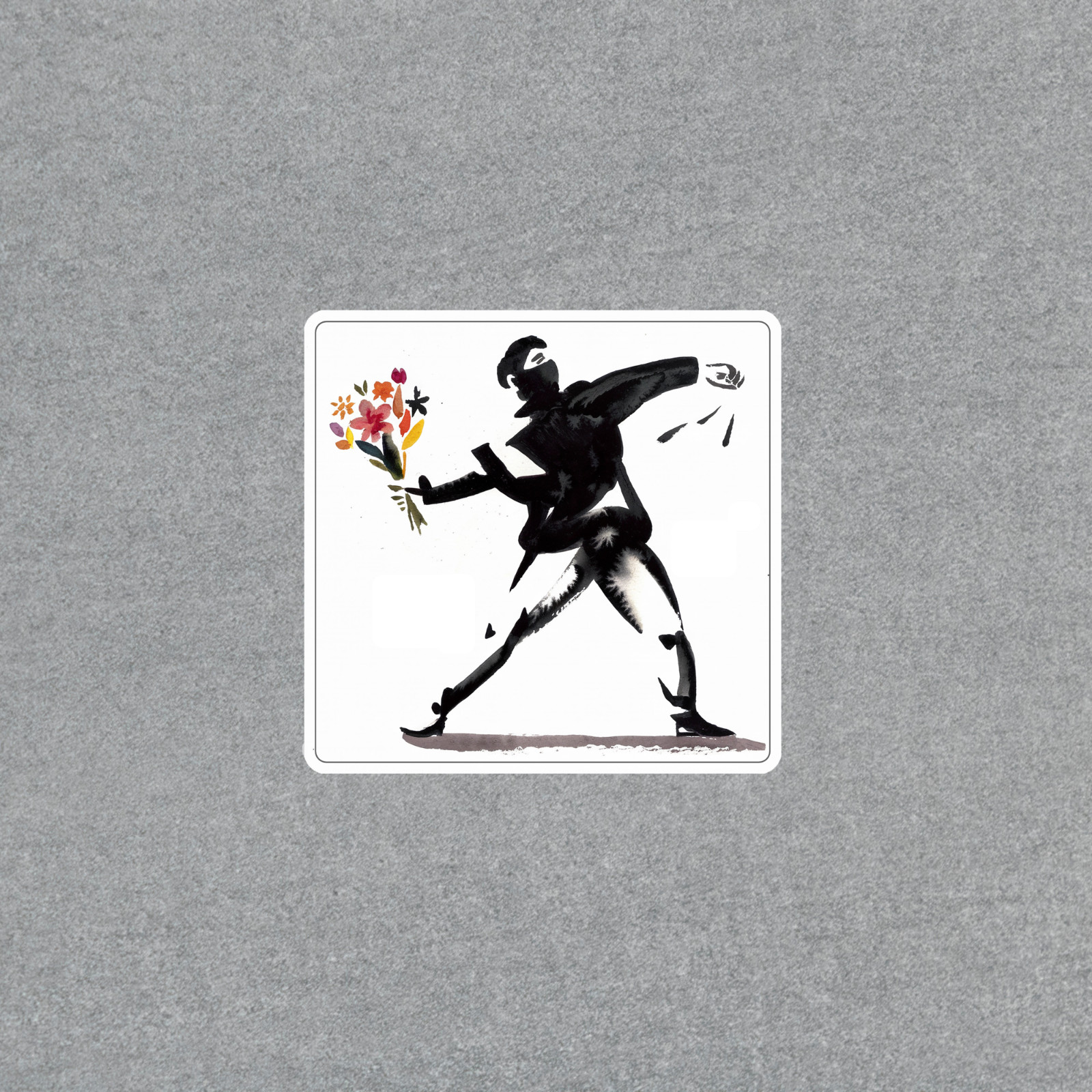 Flower Thrower – Banksy Inspired Protest Art Sticker Decal #1329