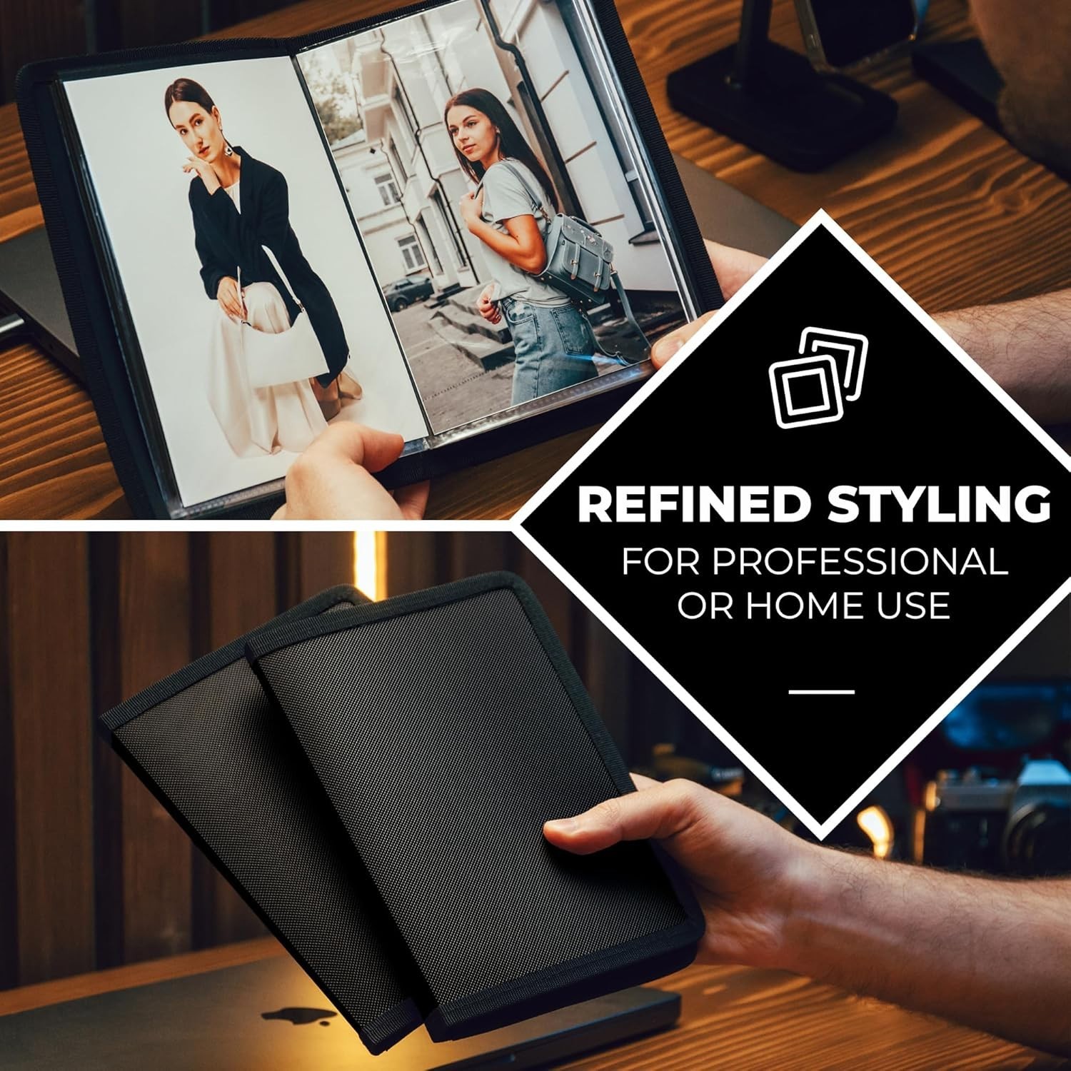 Dunwell Small Photo Album 5X7 (2-Pack, Black), Mounting Paper 5 X 7 Photo & Art