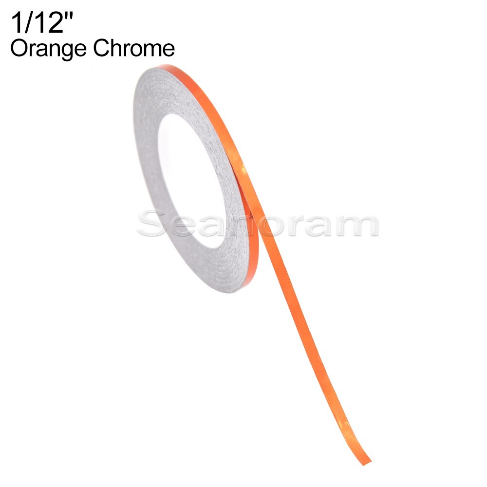 1/12" 2mm Orange Chrome DIY Home Shop Pinstriping Pin Stripe Decal Vinyl Sticker