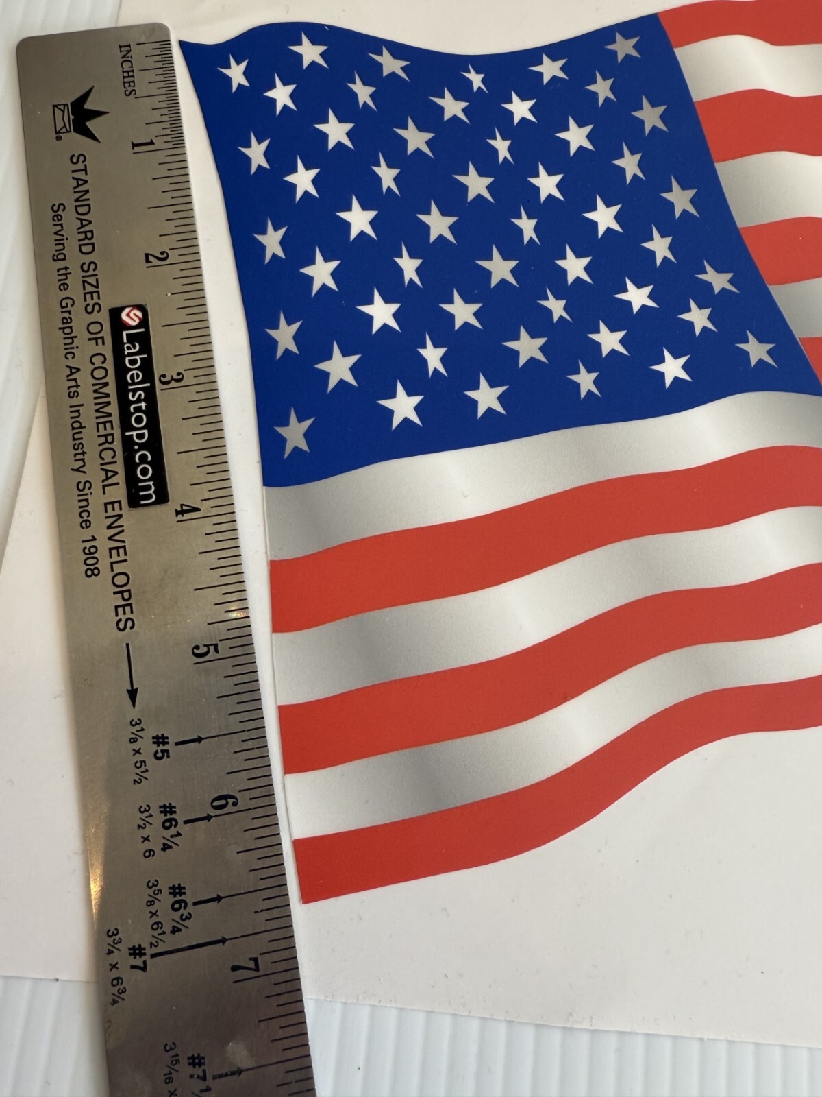 Waving American Flag Permanant Adhesive Decal – 11 1/2" x 6 3/4"
