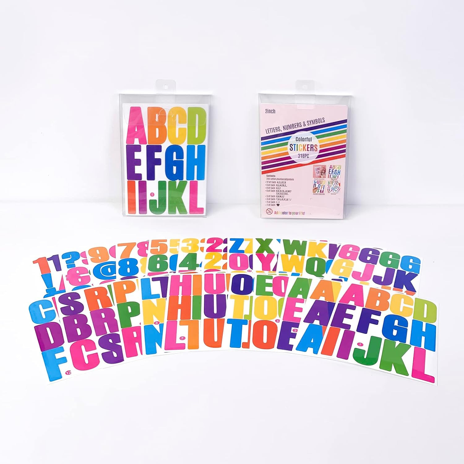 24 Sheets 2 Inch Self Adhesive Letters Stick on Vinyl Letters Capital Letter Sti