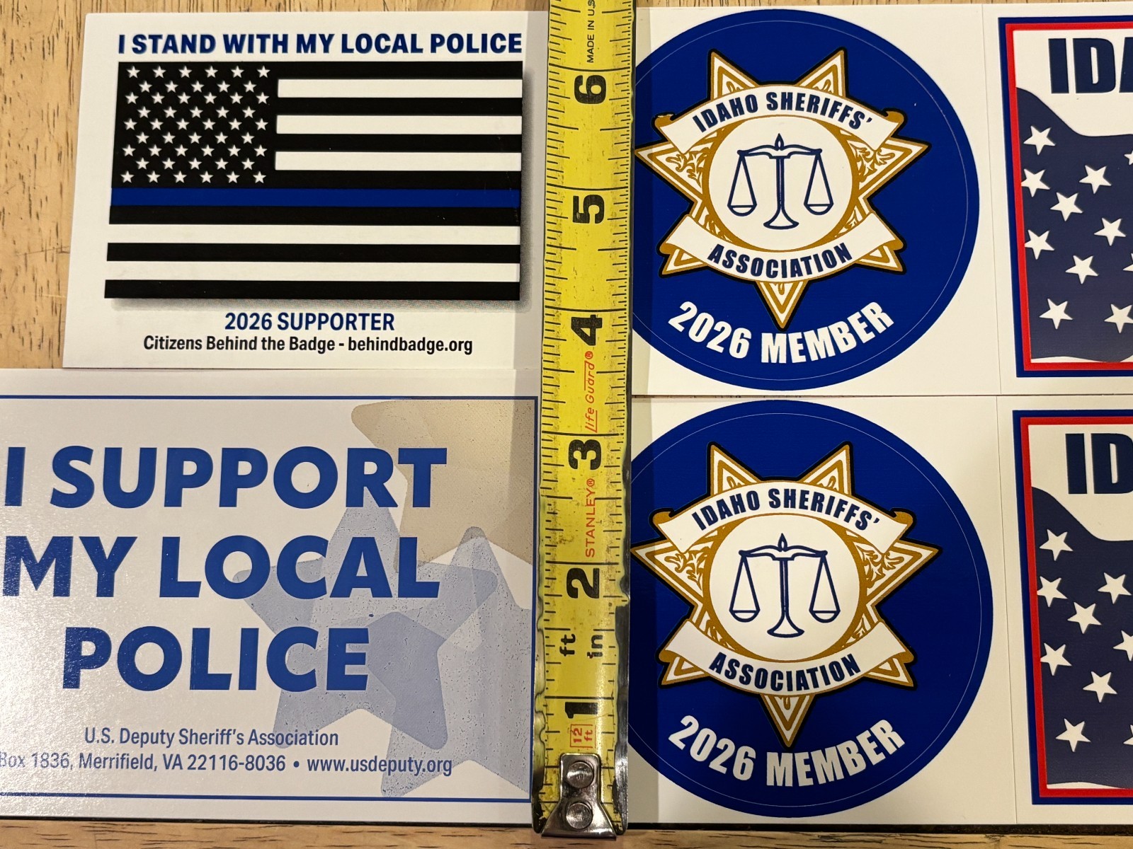 Idaho Sheriff's Association & Law Enforcement Police Support Bumper Stickers