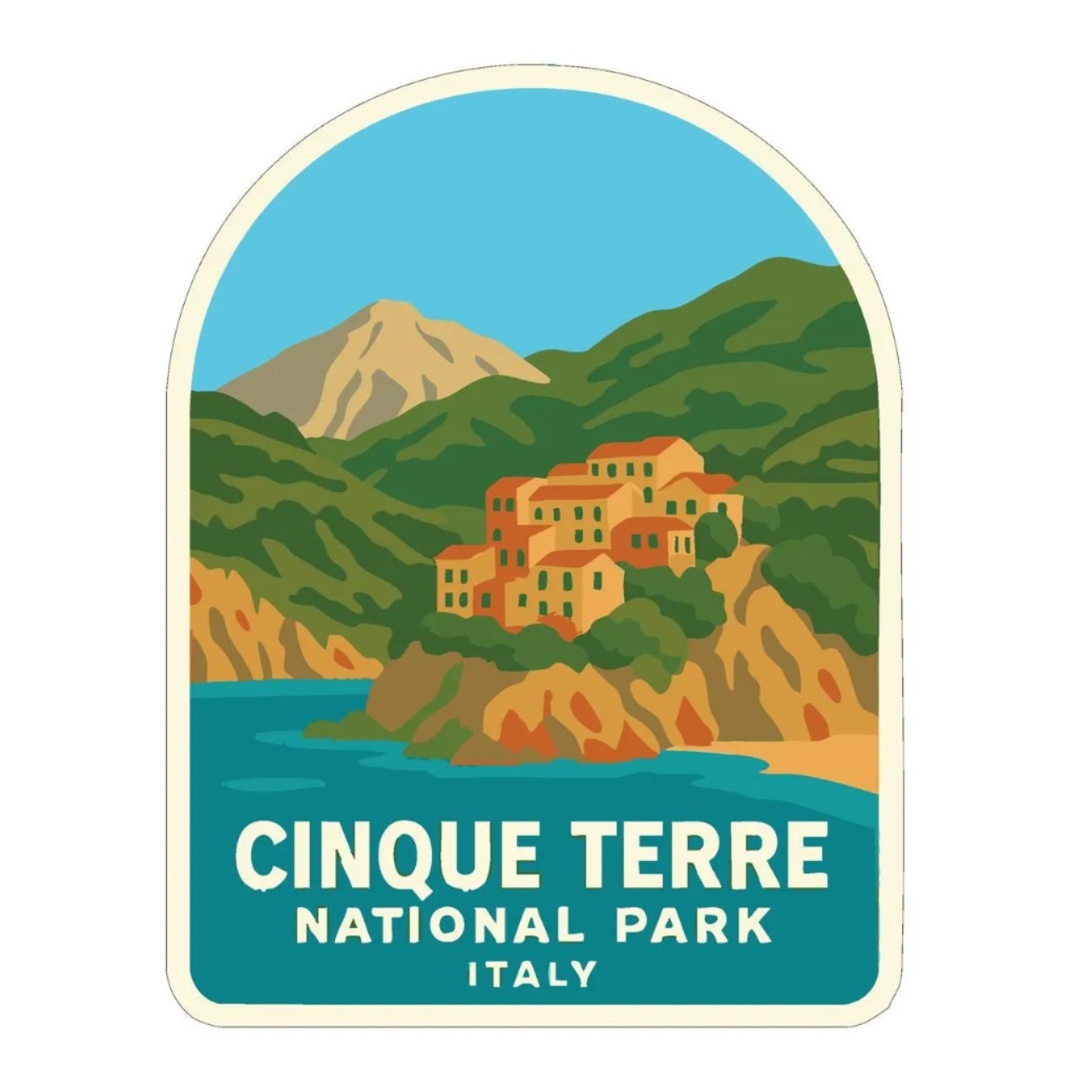 Cinque Terre Italy Iron On Heat Transfer Vinyl HTV Die-Cut World National Parks