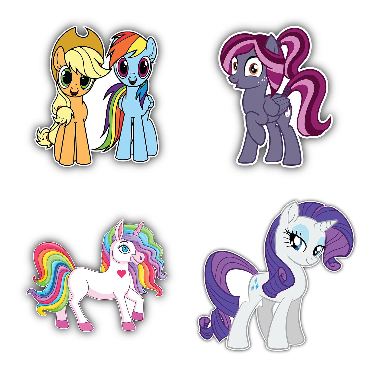 My Little Pony Cartoon Set Of 4 Vinyl Sticker Decal – 5" longer side ID:5