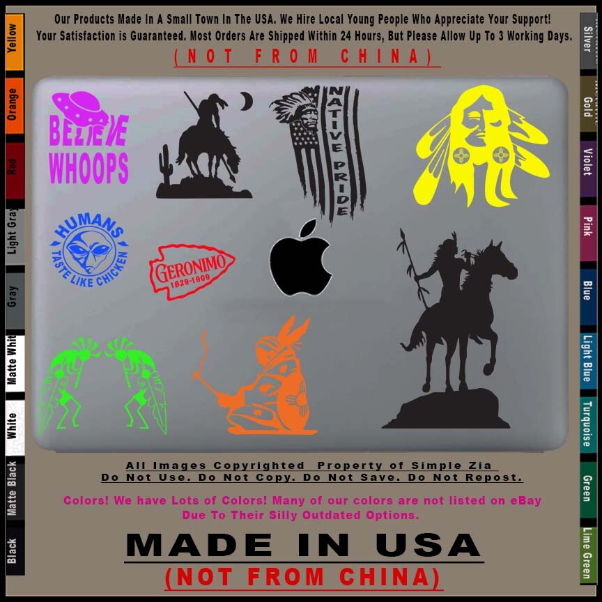 Native American Warrior on Horse Apache Navajo Pueblo Hopi Zuni Sticker Decal