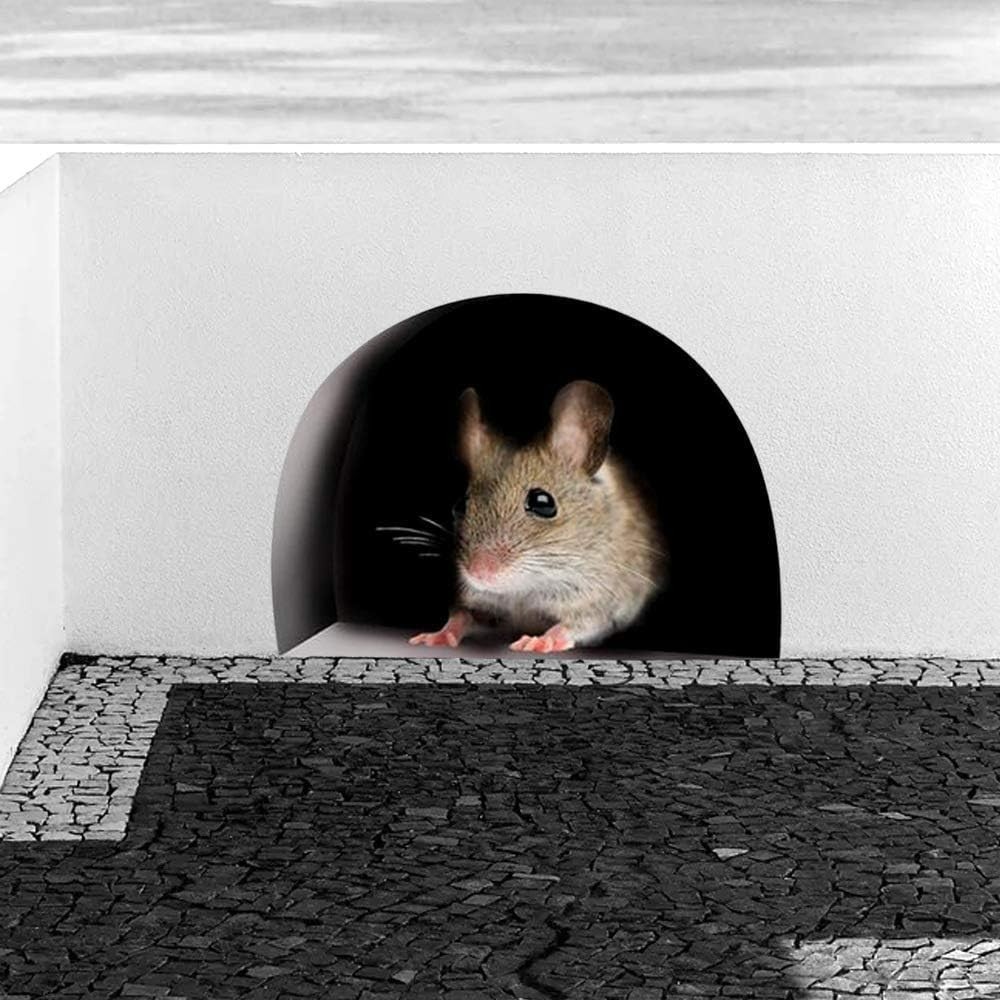 Charming 3D Mouse Wall Art Set – 4 Fun Vinyl Stickers for Playful Spaces