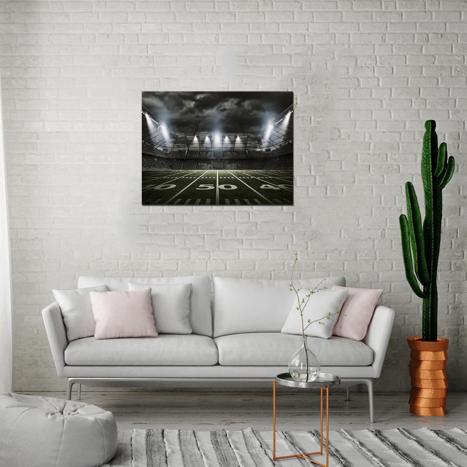 American Football Stadium Canvas Wall Art for Boys Room Gym Decor Large Sport…