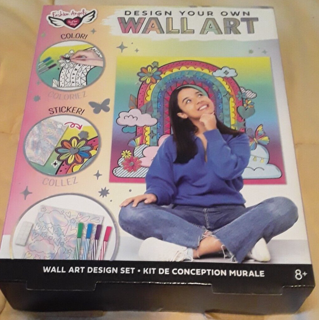 Fashion Angels Design Your Own Wall Art Craft Set Lot of 2 Rainbow 26" x 25.5"