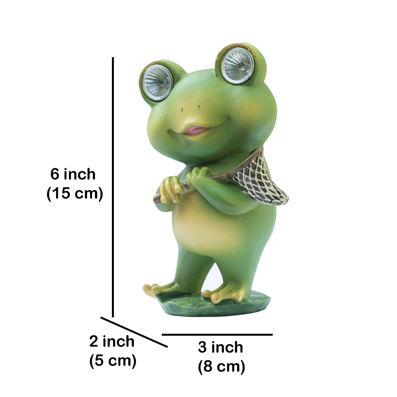 KRAFTSKALA Playful Solar-Powered Resin Adorable Frog Statue–Garden-Indoor Decor