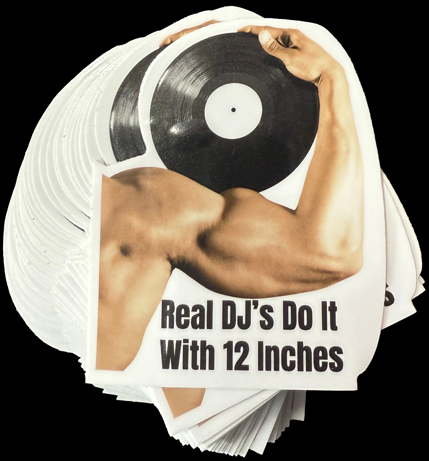 DJ Glossy Vinyl Sticker 3" x 2.5" Real DJ's Do It With 12 Inches
