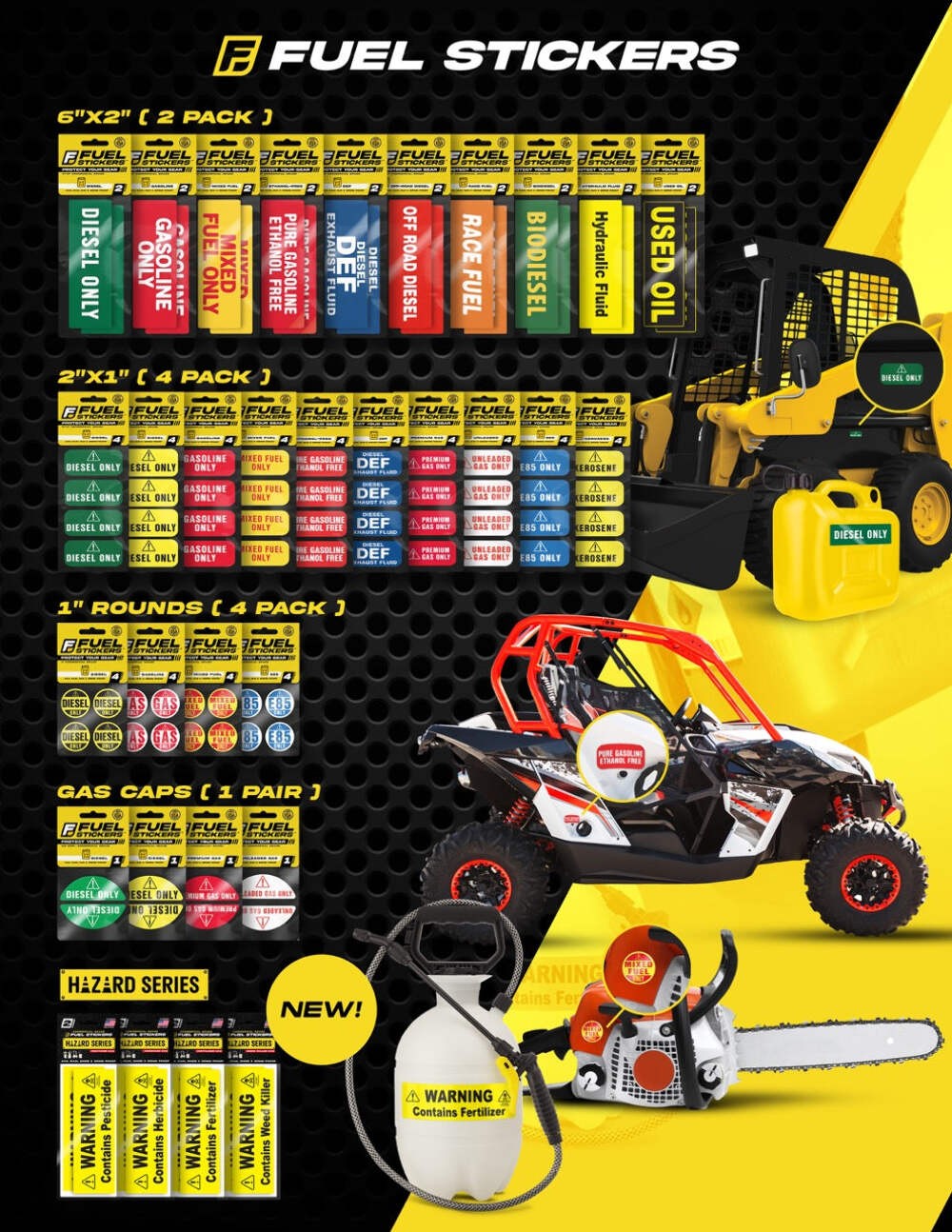 Diesel Only, Gas Only, Mixed Only Sticker – Essential Variety Pack – 2 Label of