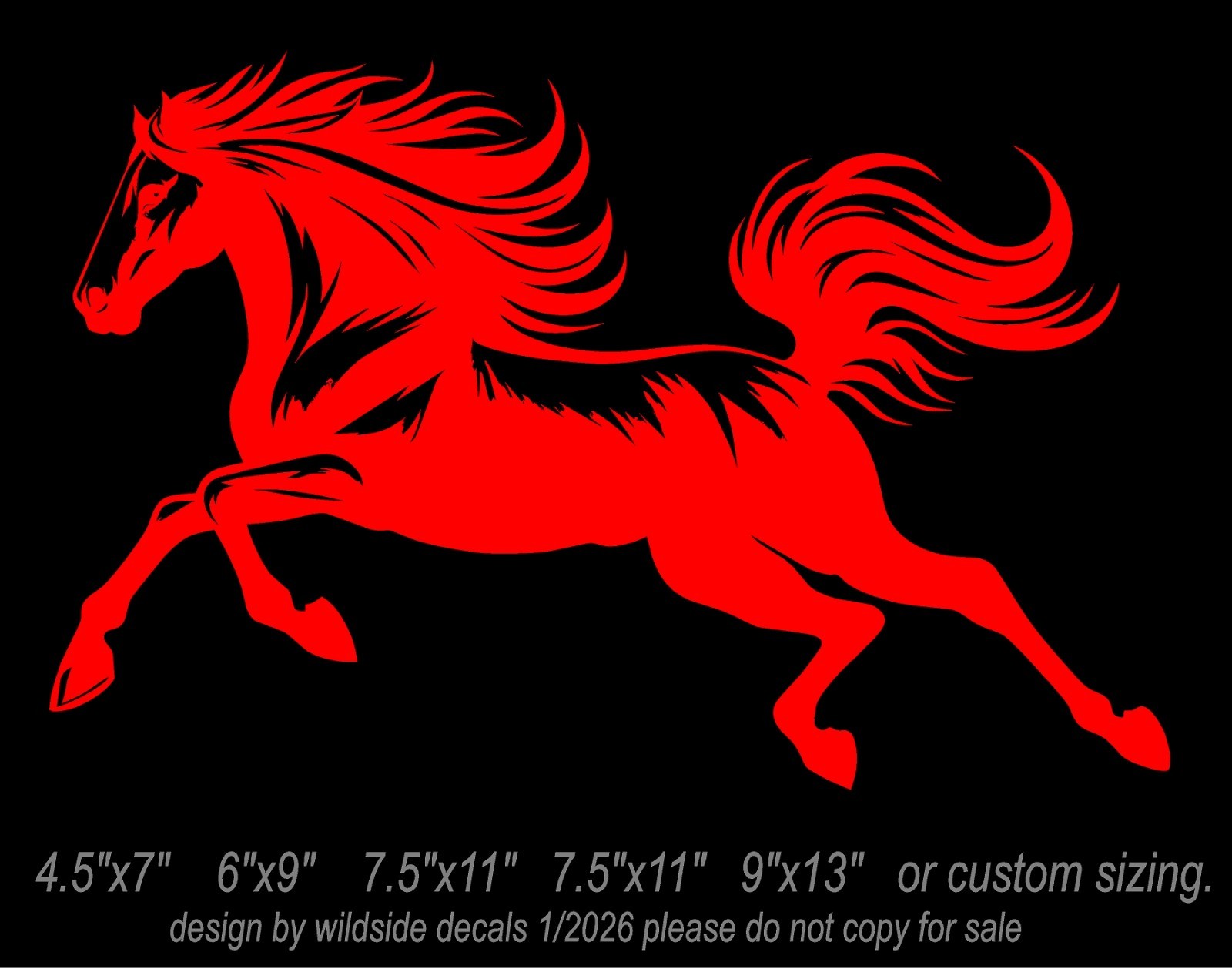 Running Stallion Horse Vinyl Decal car window horse trailer sticker