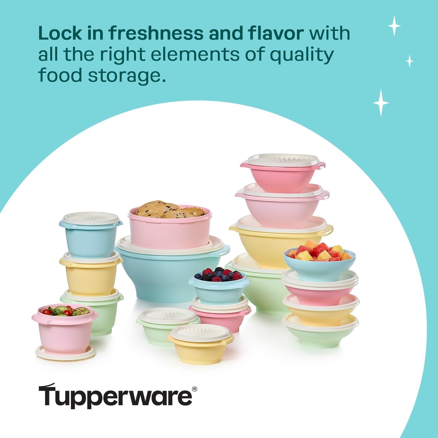 Tupperware Heritage Collection 36 Piece Food Small to Medium, Vintage Colors