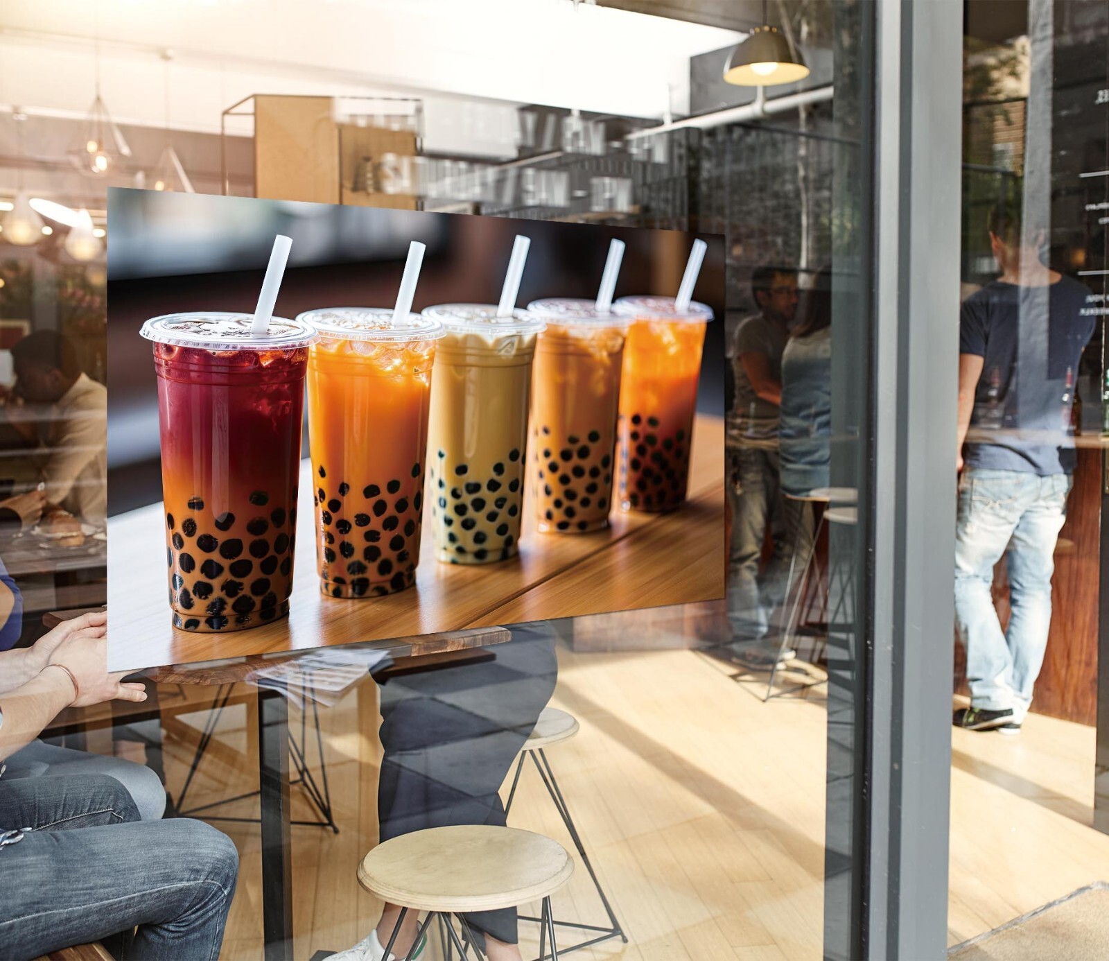 3D Pearl Tea K461 Bubble Tea Shop Window Stickers Vinyl Wallpaper Murals Kay