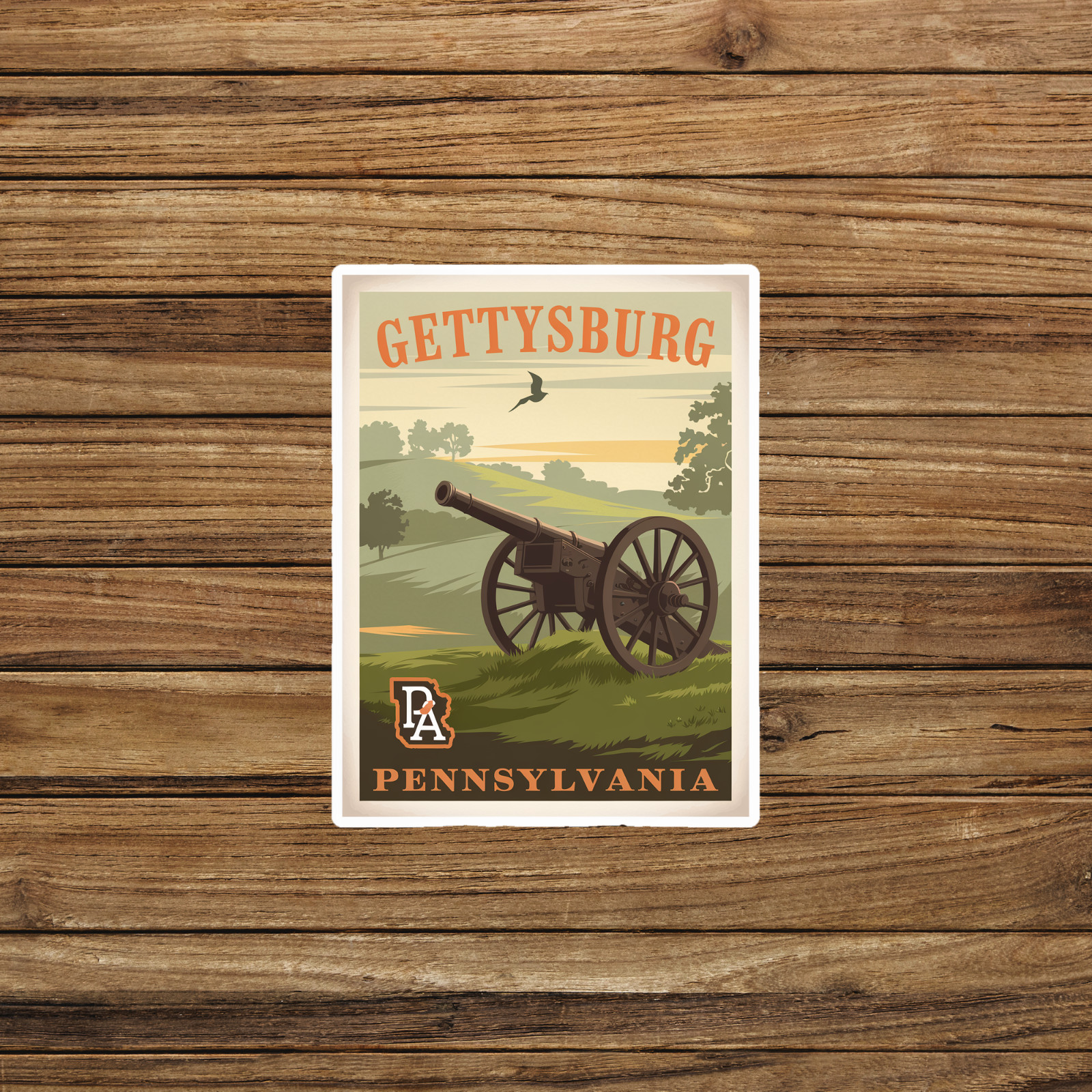 Vintage Gettysburg Pennsylvania Travel sticker – Civil War Cannon Art Print #311