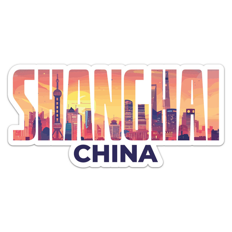 China Shanghai City Sticker Car Bumper Weatherproof Vinyl Decal