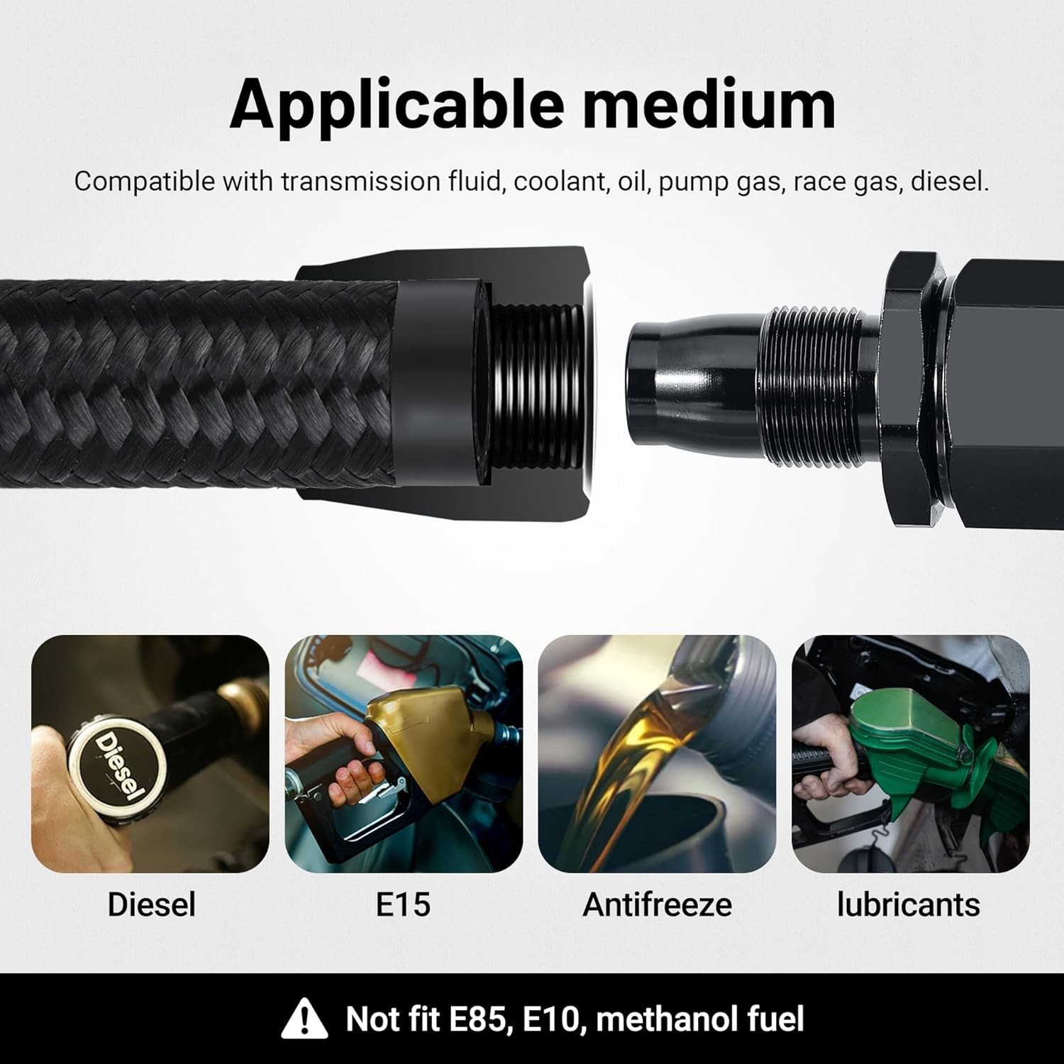 Fuel Line Kit 10FT Black EVIL ENERGY Braided Nylon Hose