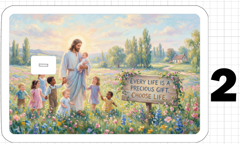 Jesus Christ Pro Life Gift Credit Debit ATM Card Skin Sticker God Baby Love Live