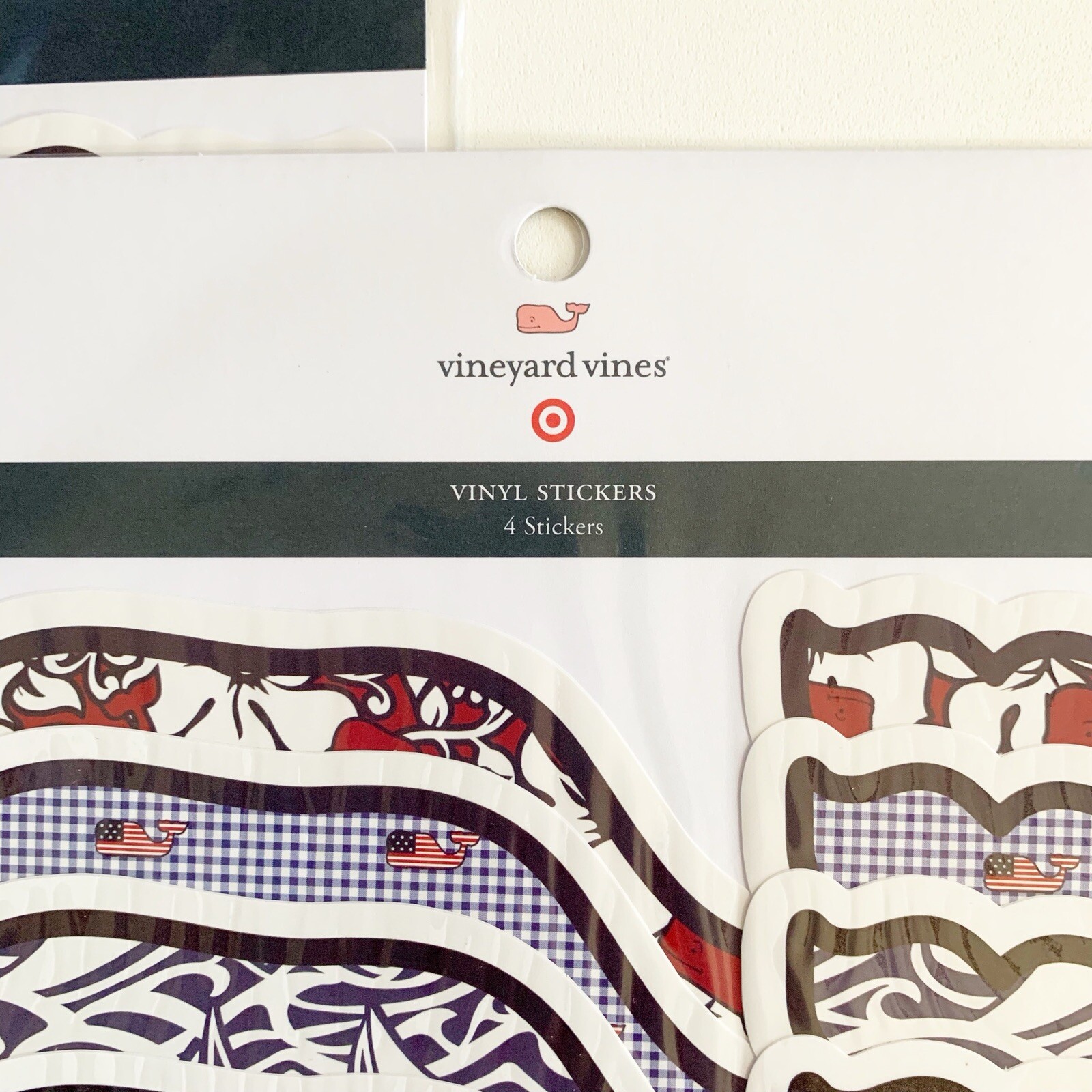 Vineyard Vines Target Vinyl Stickers Whale Patriotic 7” Large 3 Packs Of 4 (12)