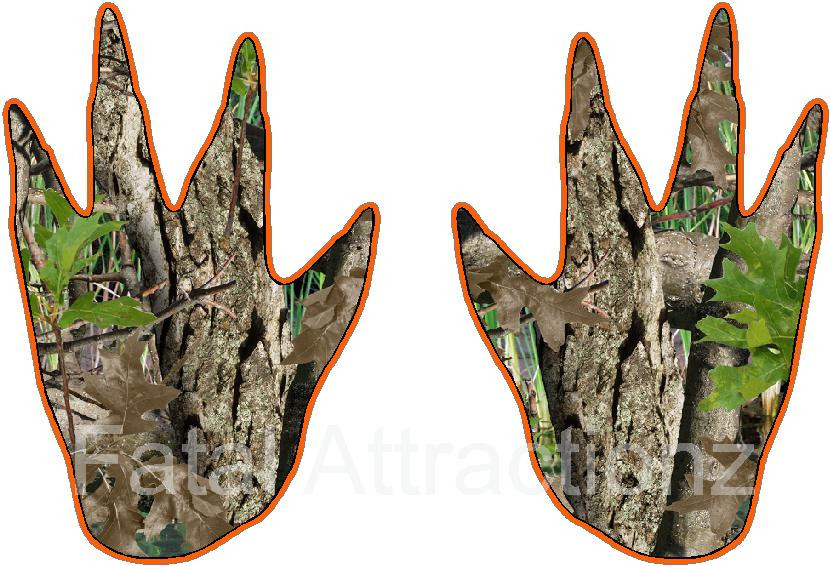 Orange Camo Gator Prints Vinyl Sticker Decal hunt alligator crocodile fish swamp
