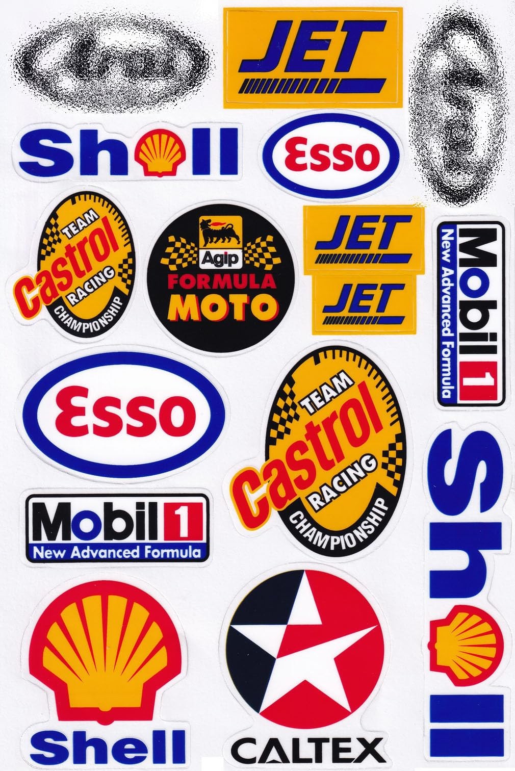 Set 6 Multicolor Racing Stickers Car Metal Plastic Glass Vinyl Waterproof