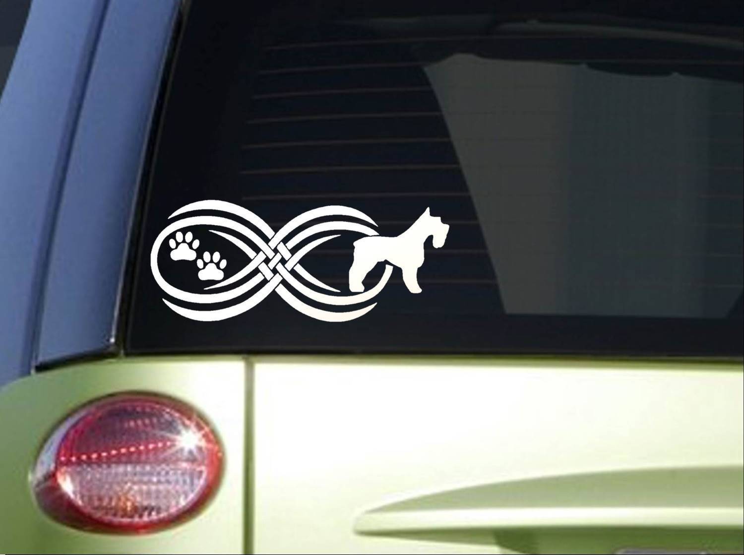 Tribal Schnauzer Infinity Sitcker *I811* 8.5 inch wide decal