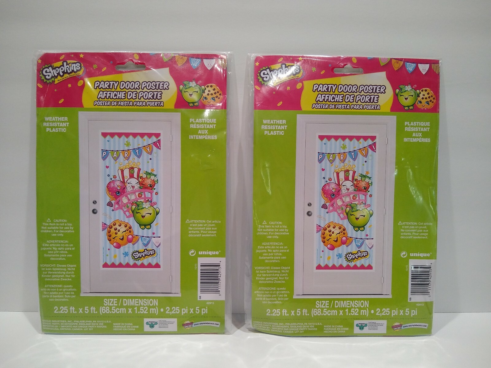 2 SHOPKINS scene party wall decor PHOTO BACKDROP grocery pals door cover Poster