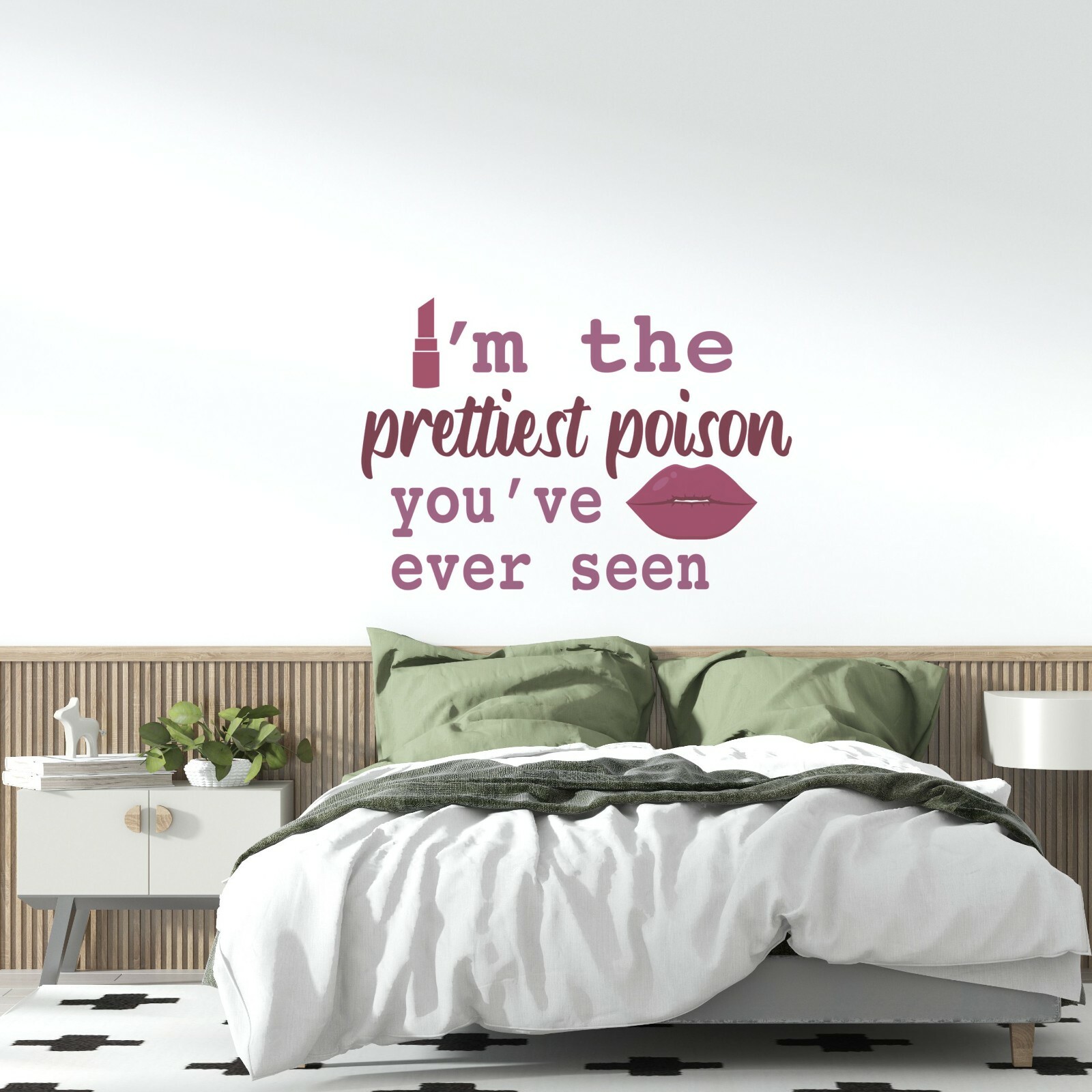 Funny Mean Girl Quotes Decor Art Lip Print Lipstick Vinyl Home Wall Decal 13×20