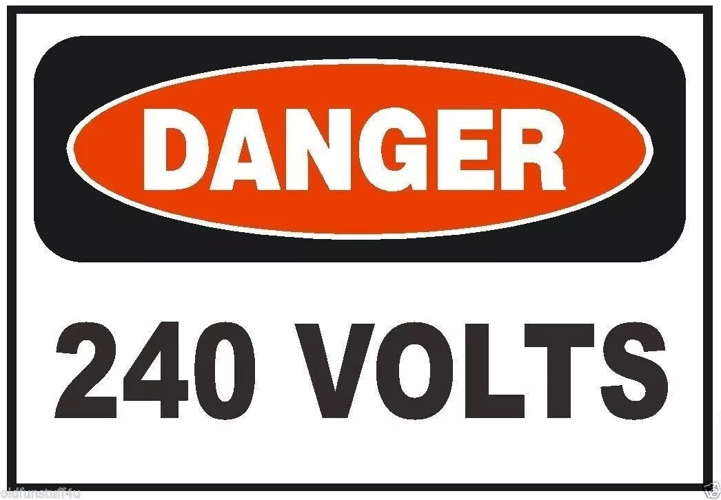Danger 240 Volt Electrical Electrician Safety Sign Sticker Decal Label D219
