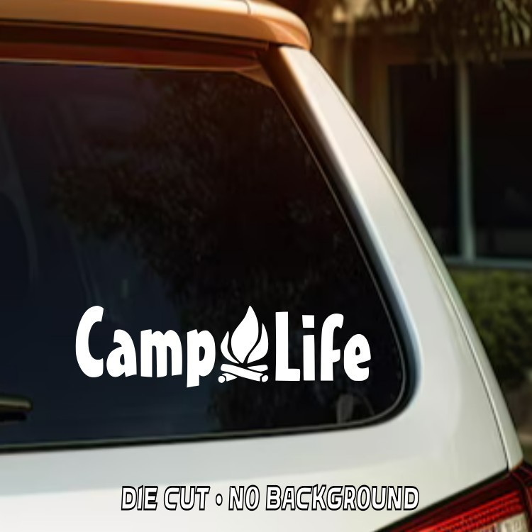 Camp Life Vinyl Decal Sticker – Die Cut ATV RV Camping, Outdoors Family
