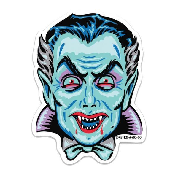 Dracula Sticker Set of 2 Horror Monster Classic Retro Halloween Vampire Horror