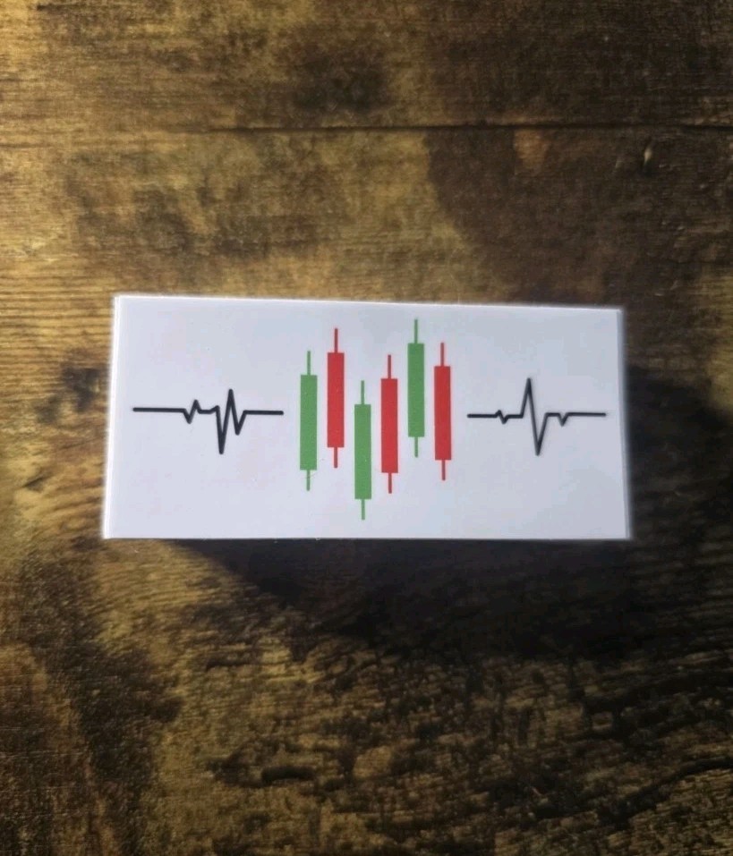 Trading Chart Candle Heartbeat Sticker For Investors, Day Traders, Crypto