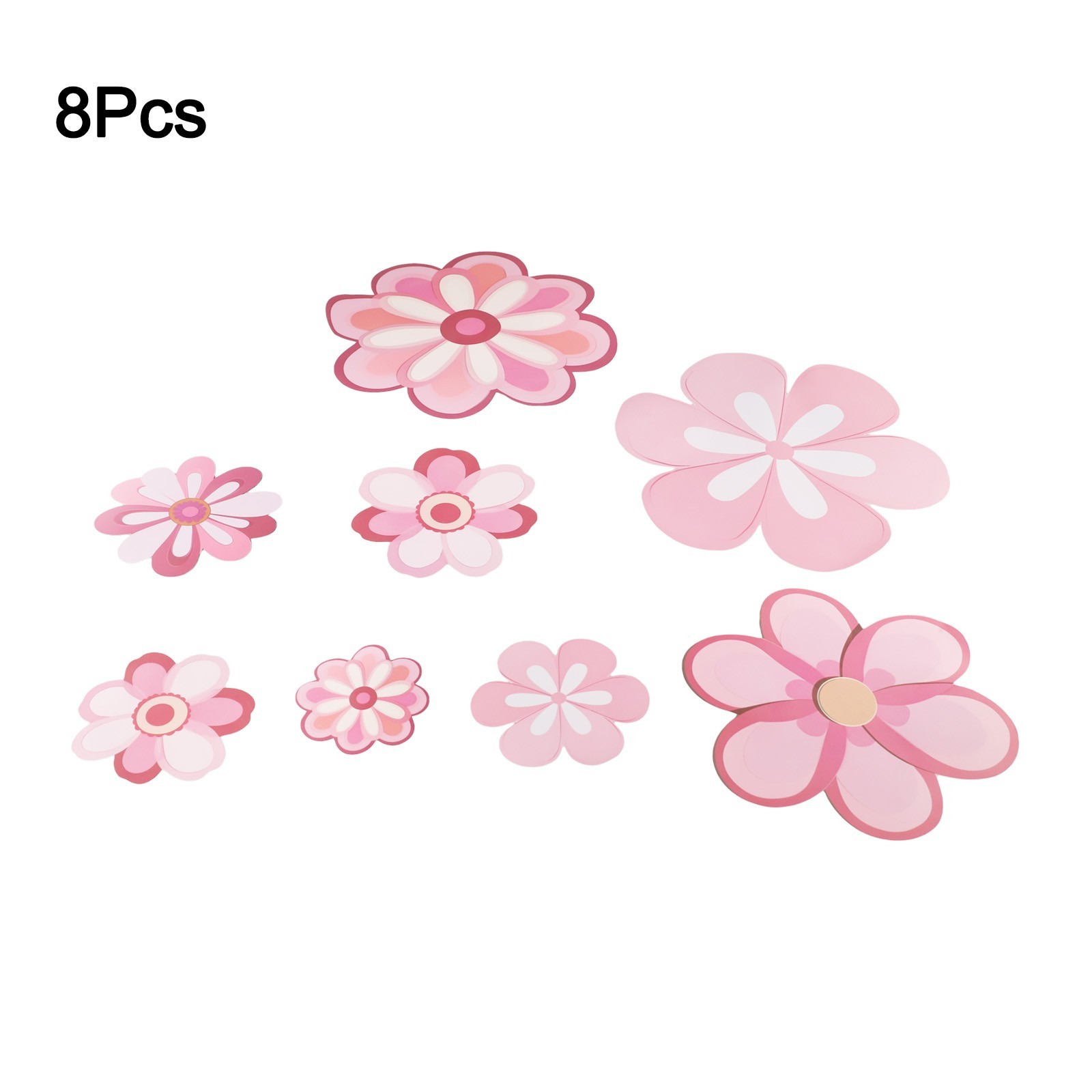 Set of 8 Floral Wall Decals for Living Spaces Waterproof and Removable