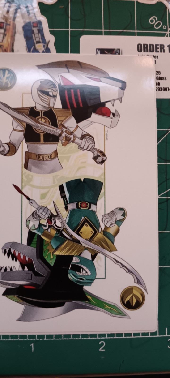 MMPR'S X TOMMY X THE GREEN RANGER X THE WHITE RANGER X 4X3 INCH STICKER X VYNIL