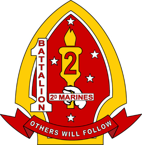 USMC 1st Battalion 2nd Marines Patch Timberwolf U.S. Military vinyl decal for