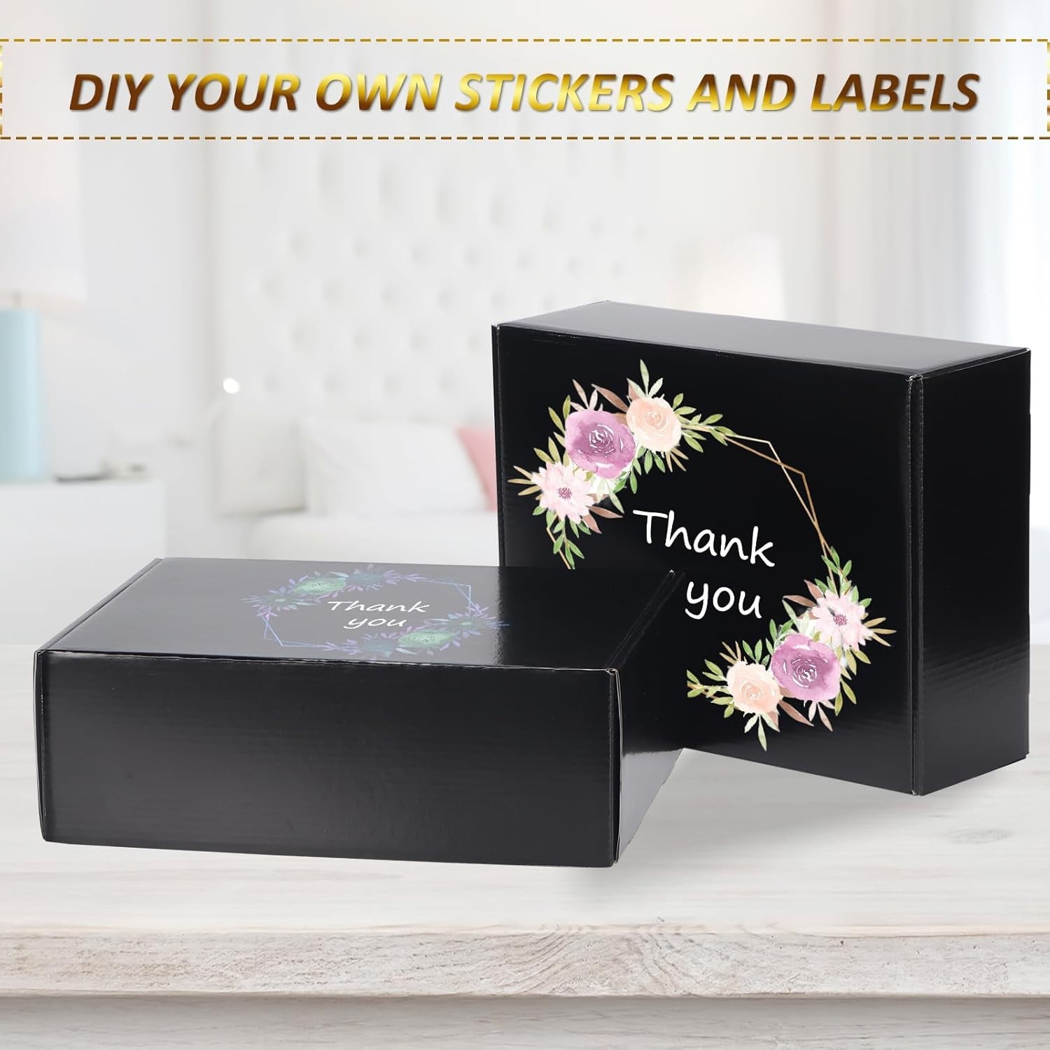 12x9x4 inches Shipping Boxes Set of 20, Black Medium Corrugated Cardboard Gif…