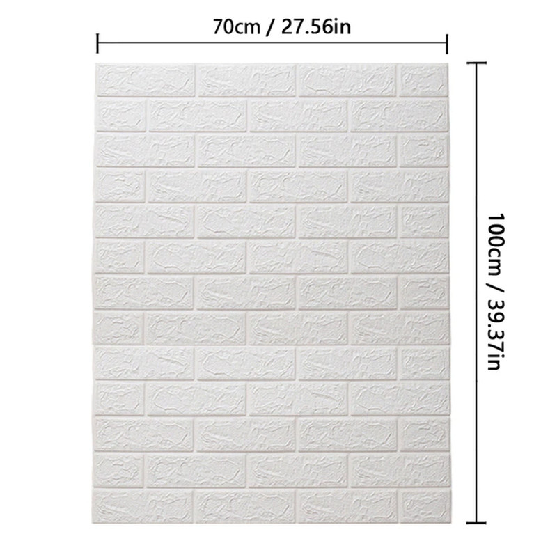 70Cm*10M 3D Brick Pattern Wall Sticker Self-Adhesive Panel Waterproof